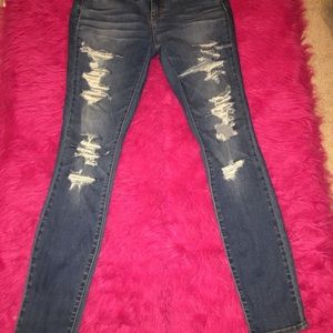 High waisted pac sun ripped jeans.